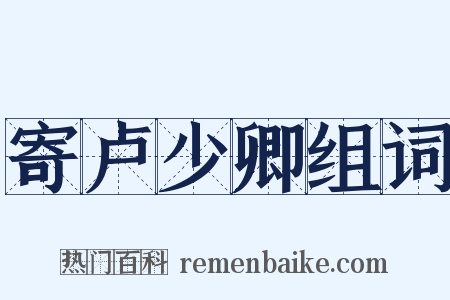 寄卢少卿组词是什么意思的图片